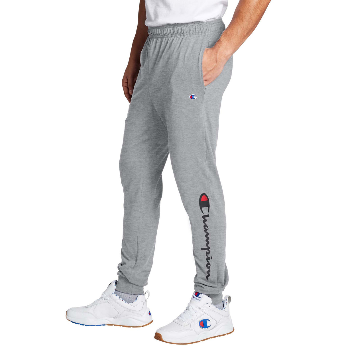Champion Graphic Everyday Cotton Jogger gris oxford lateral homme