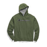 Champion Powerblend Applique Hoodie sweatshirt a capuche cargo olive avec logo pour homme