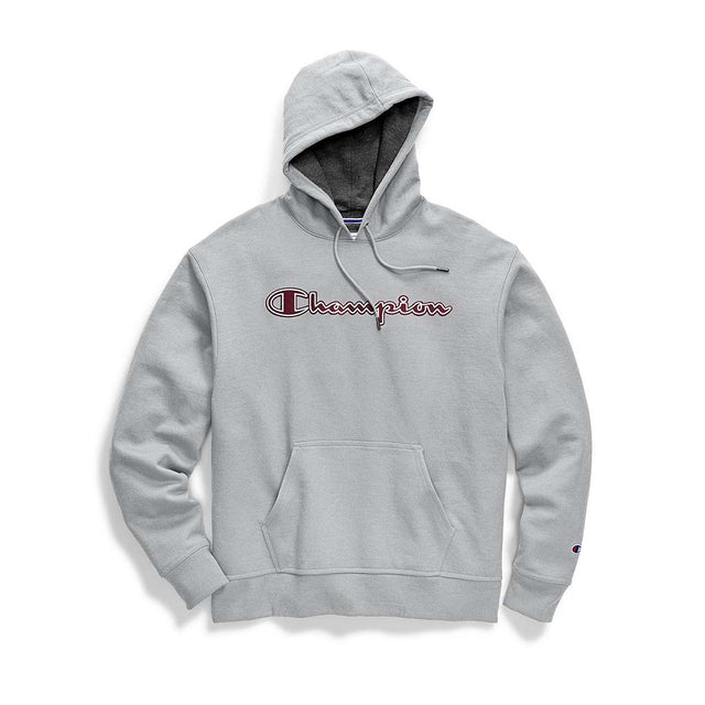 Champion Powerblend Applique Hoodie sweatshirt a capuche avec logo oxford grey pour homme