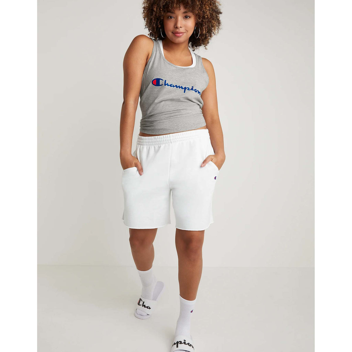 Champion Powerblend 6.5 Inch shorts blanc femme live