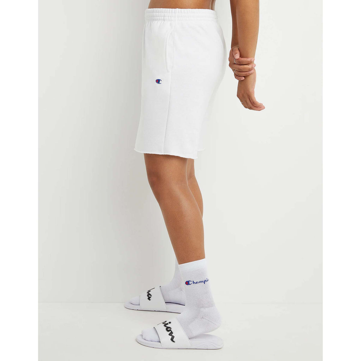 Champion Powerblend 6.5 Inch shorts blanc femme lateral gauche