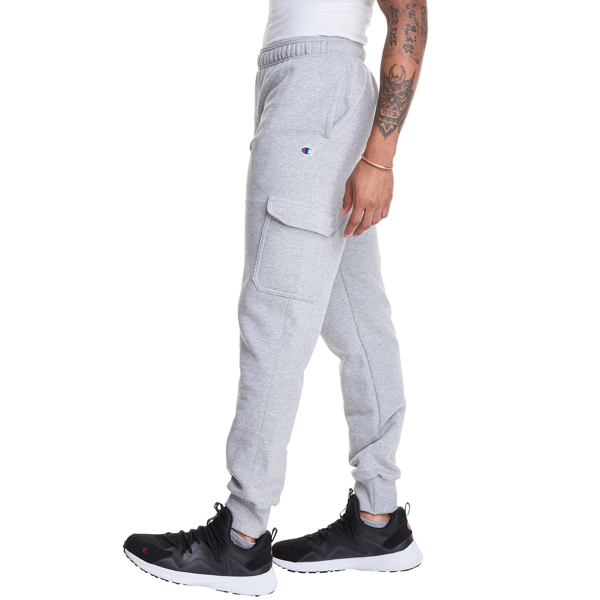 Champion Powerblend Cargo Jogger pantalon gris oxford homme lateral