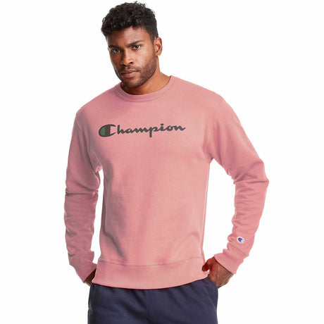 Champion Powerblend Graphic Crew Script Logo sweatshirt pour homme - Dream Pink