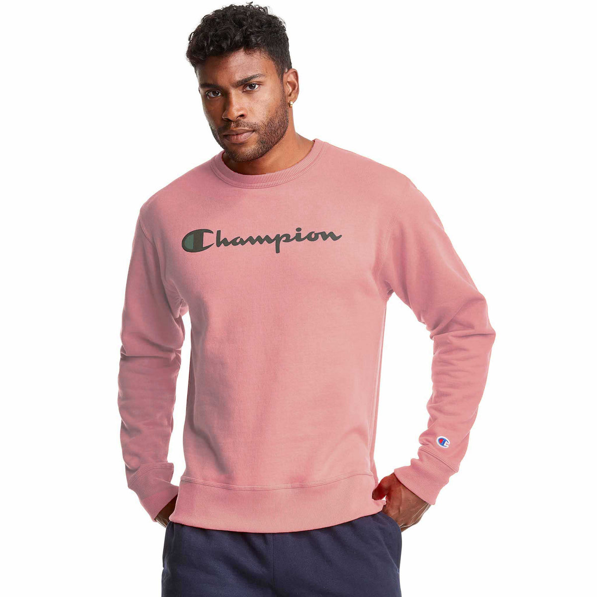 Champion Powerblend Graphic Crew Script Logo sweatshirt pour homme - Dream Pink