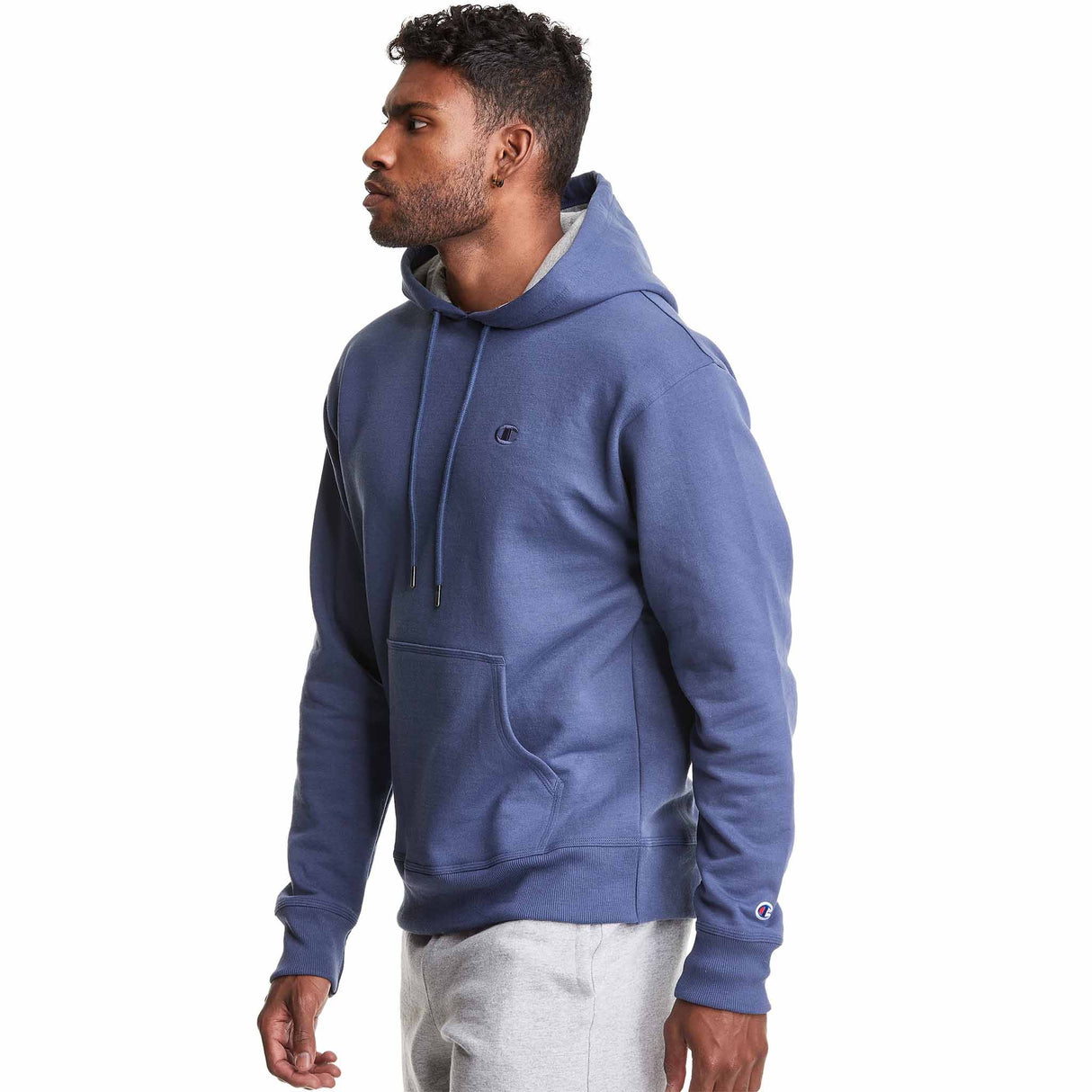 Champion Powerblend Fleece hoodie - Classic Sky Blue - angle 2