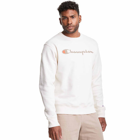 Champion Powerblend Graphic Crew Script Logo sweatshirt pour homme - Natural