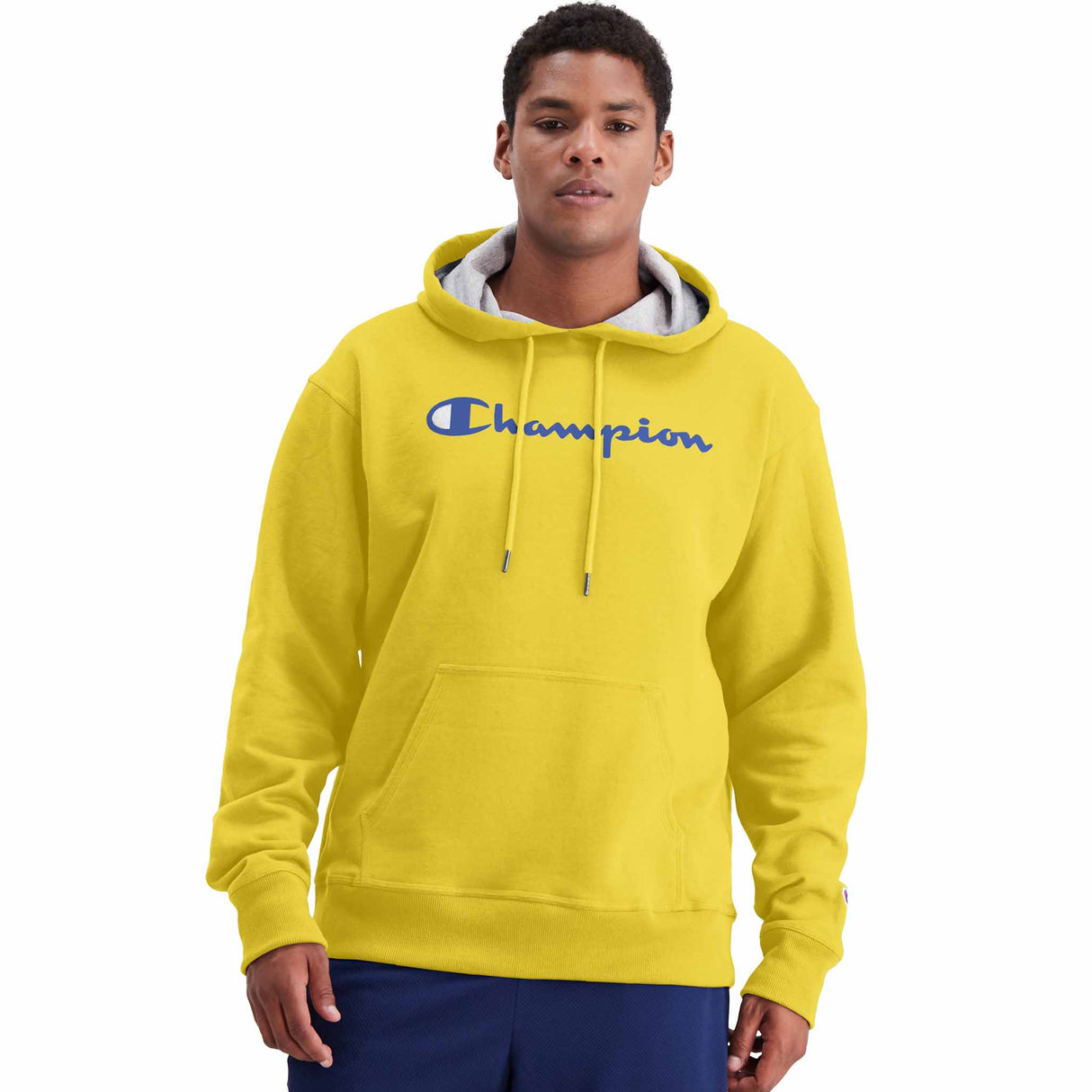 Champion Powerblend Graphic Hoodie Script logo - Butterscotch Bliss