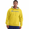 Champion Powerblend Graphic Hoodie Script logo - Butterscotch Bliss