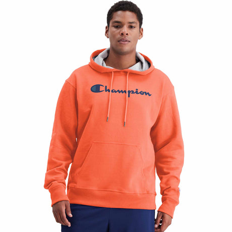 Champion Powerblend Graphic Hoodie Script logo - Poppy Orange