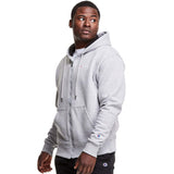 Champion Powerblend Graphic Hoodie à fermeture eclair oxford grey homme lateral 2
