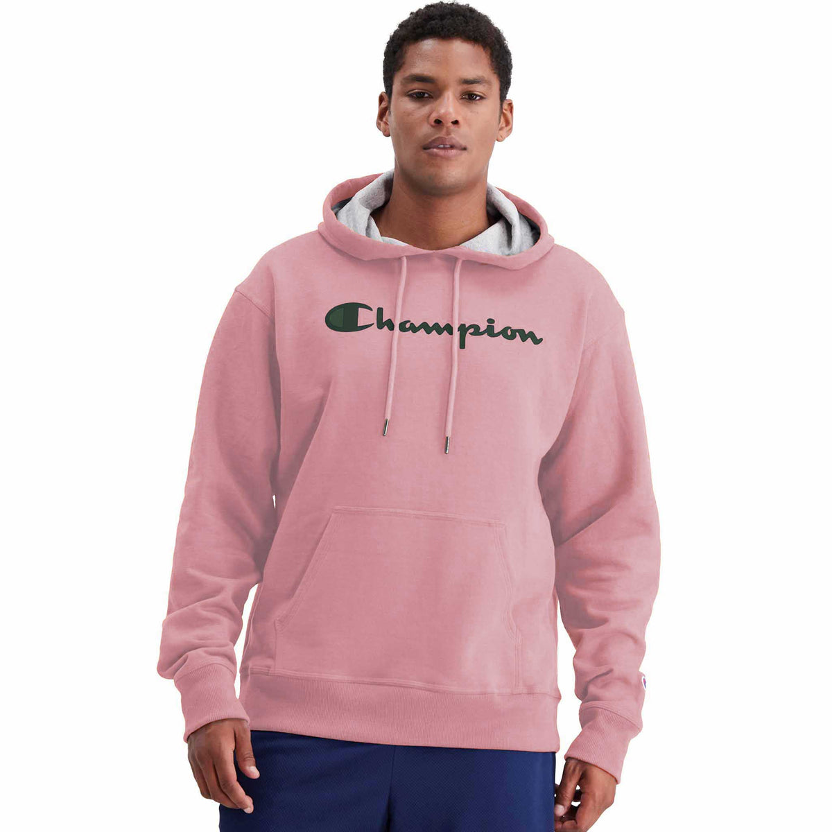 Champion Powerblend Graphic Hoodie Script logo sweatshirt a capuche pour homme - Dream Pink