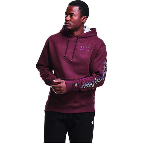 Champion Powerblend Graphic Hoodie chandail à capuche et logo homme - Dark Berry Purple