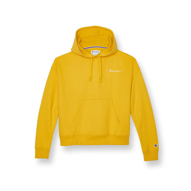 Champion Powerblend Logo Script Hoodie chandail molletonné à capuche femme forsythia