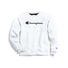 Champion Powerblend Crew script logo sweatshirt blanc