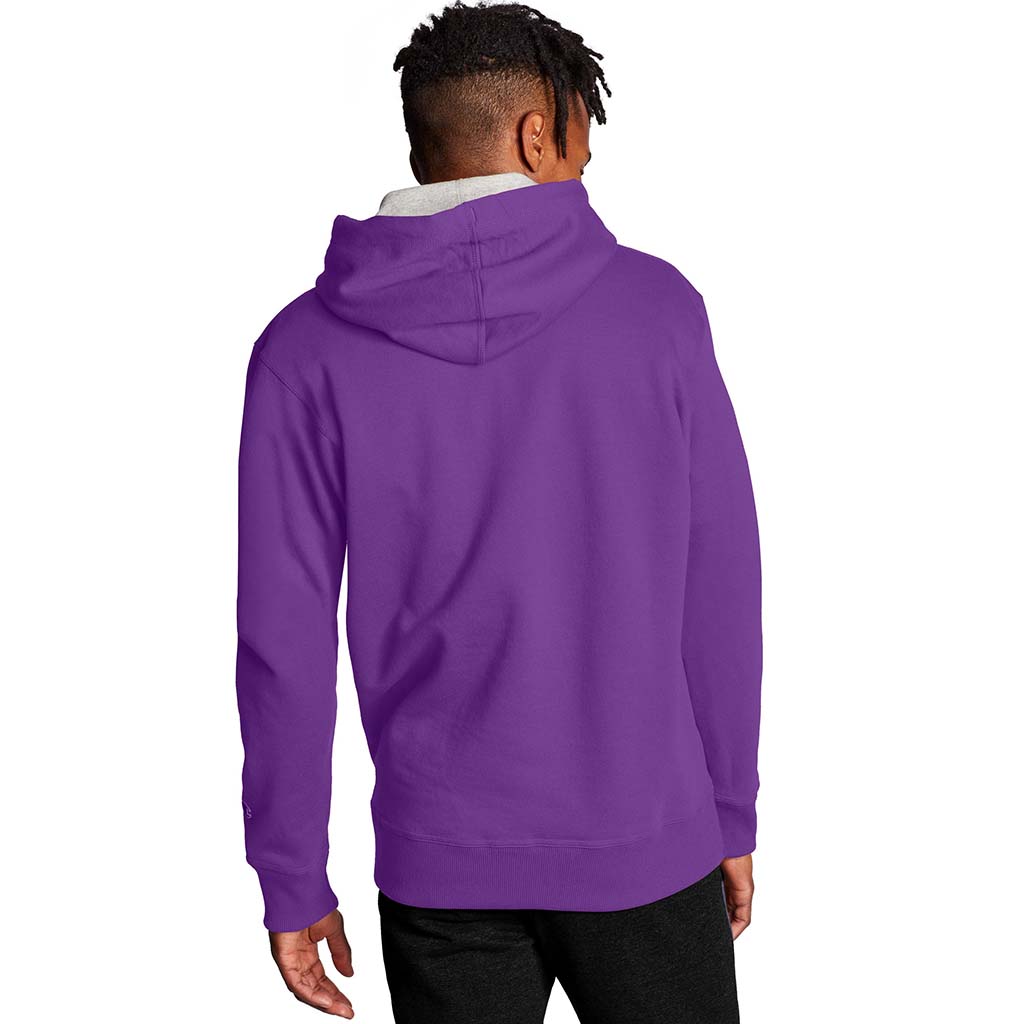 Champion Powerblend Graphic Hoodie sweatshirt a capuche  purple crush avec logo pour homme dos