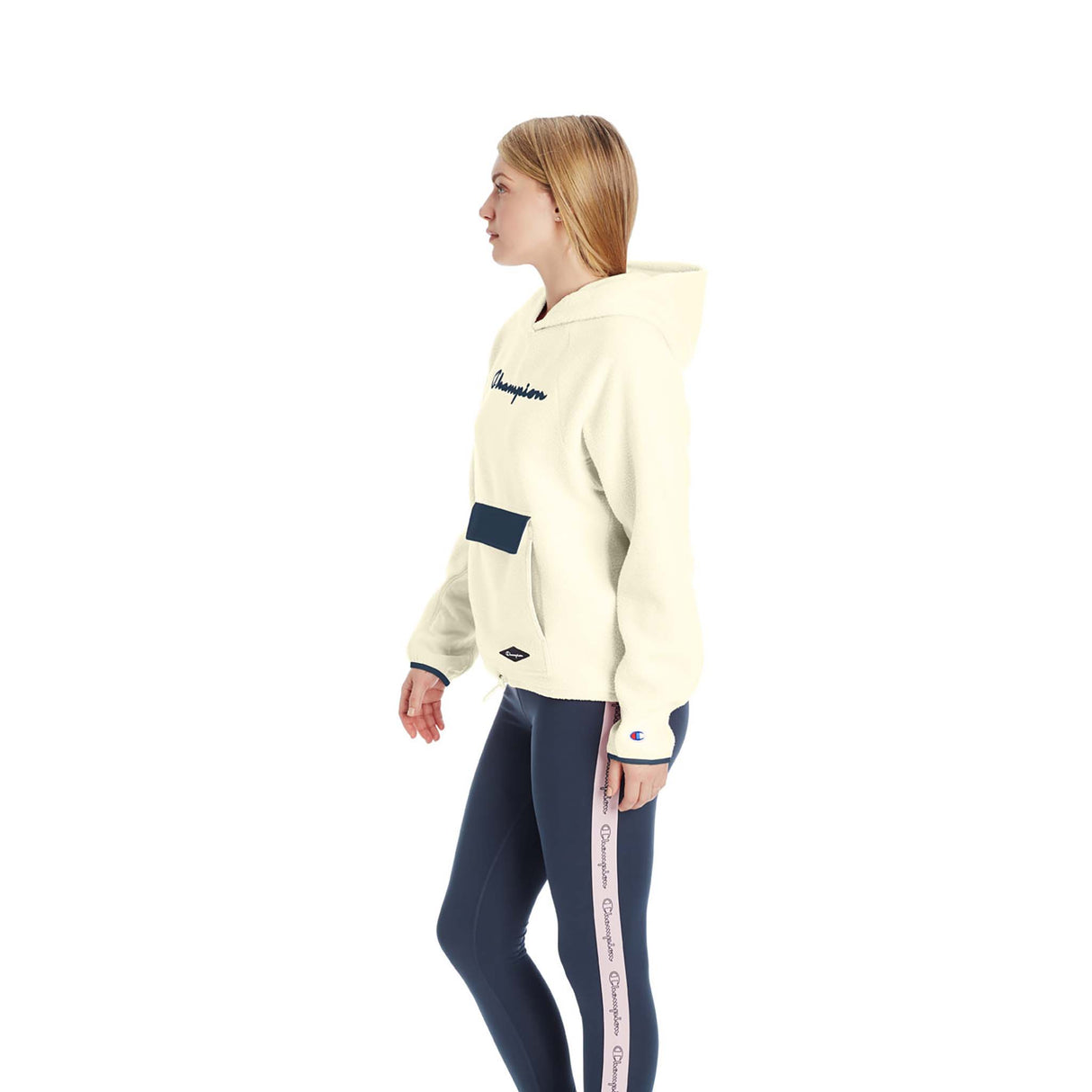 Champion Sherpa Hoodie sweatshirts pour femme chalk white coté