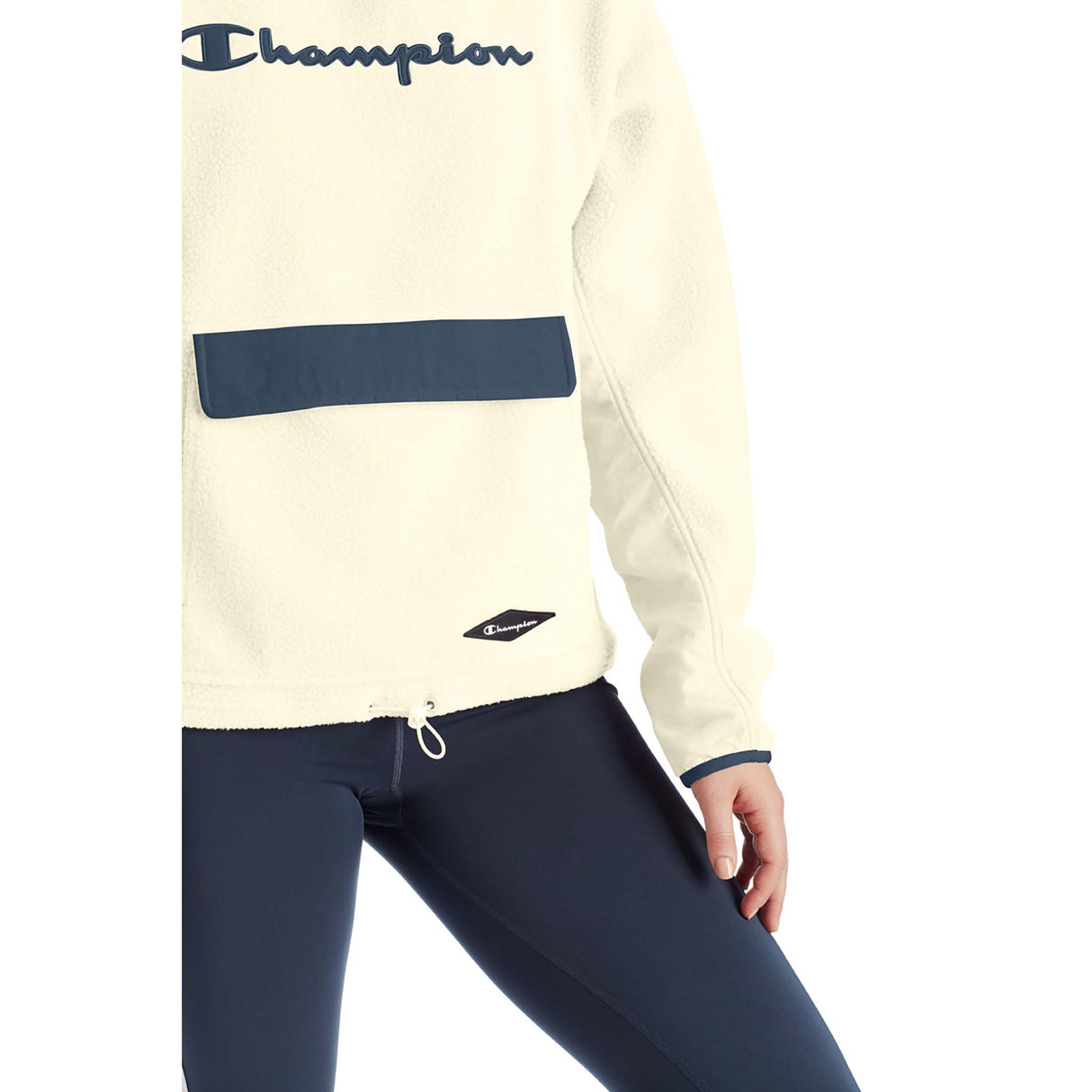Champion Sherpa Hoodie sweatshirts pour femme chalk white close-up