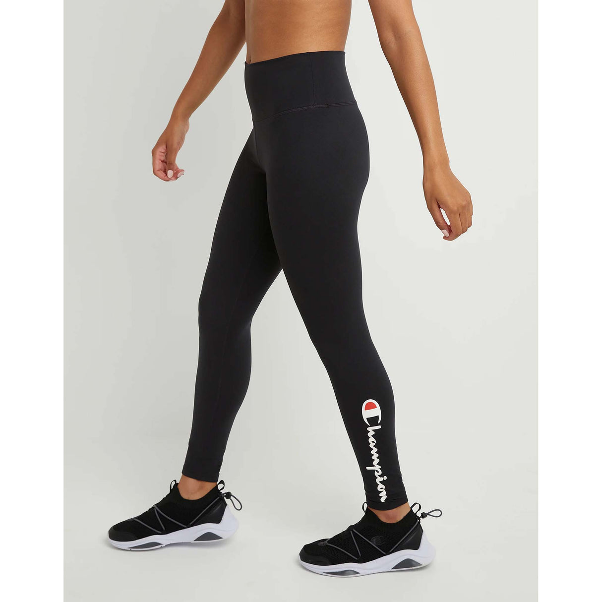 Champion Soft Touch Eco High-Rise Tight Graphic legging taille haute noir femme lateral gauche