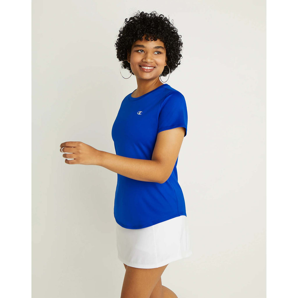 Champion Classic Sport T-shirt flight blue femme lateral