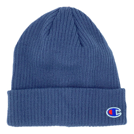 Champion C Logo Tuque en tricot à revers - Bleu Gris