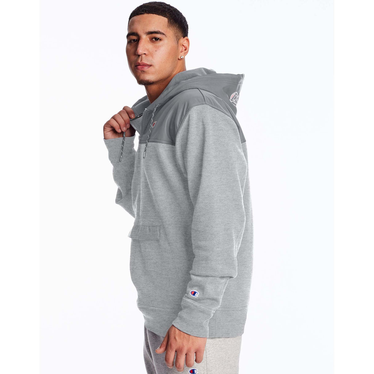 Champion Urban Fleece Script C Hoodie sweatshirt a capuche gris oxford pour homme sideview