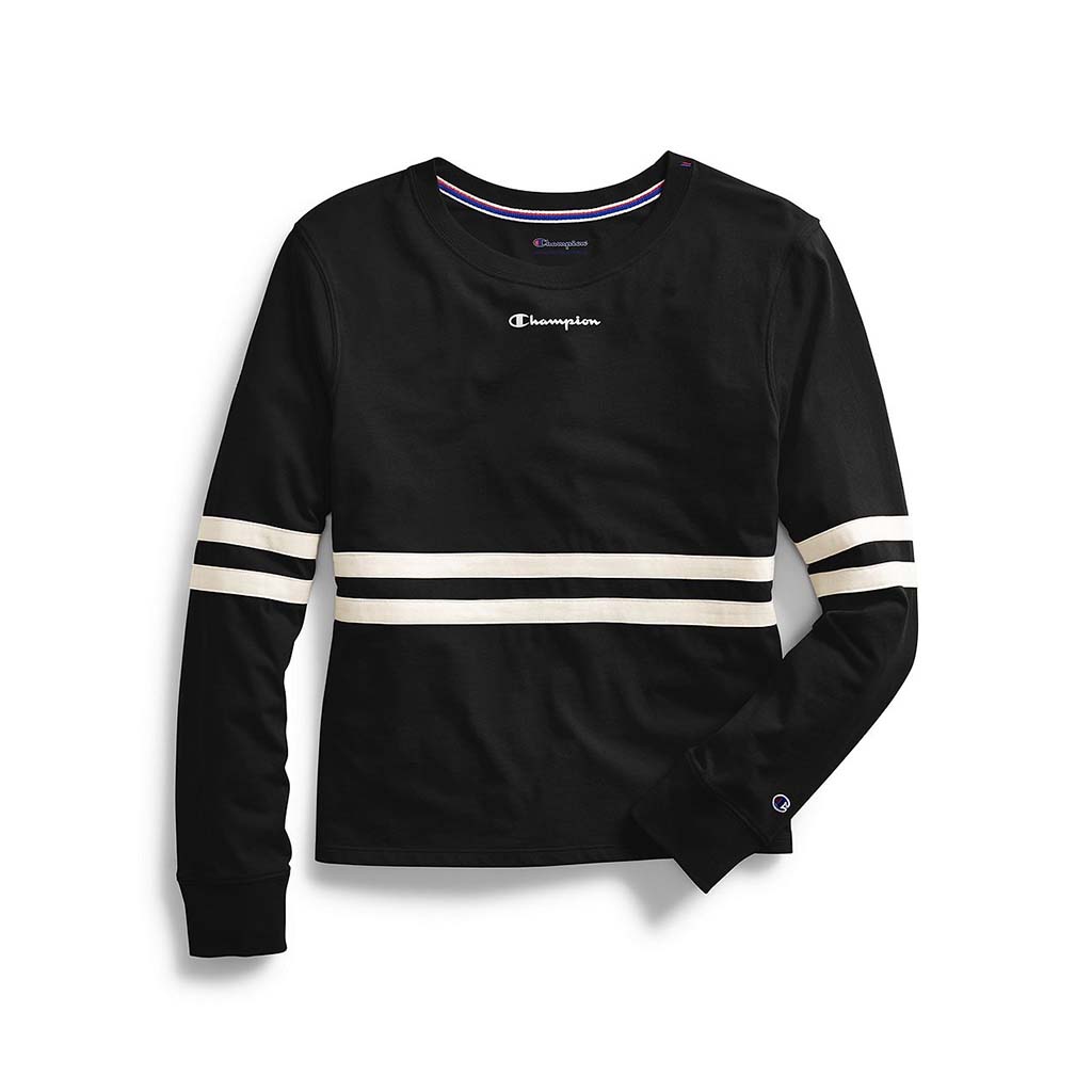 Champion Women's Heritage Long-Sleeve Tee Script Logo black