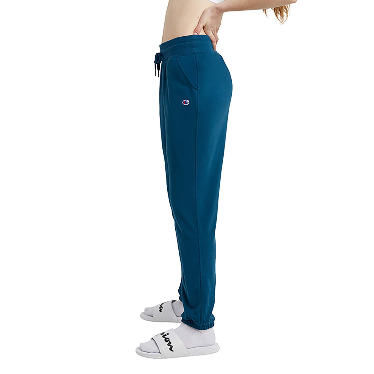 Champion Campus French Terry jogger pants sarcelle femme lateral