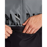 Champion Colorblock Packable Jacket Block Logo manteau de pluie à enfiler gris noir poche
