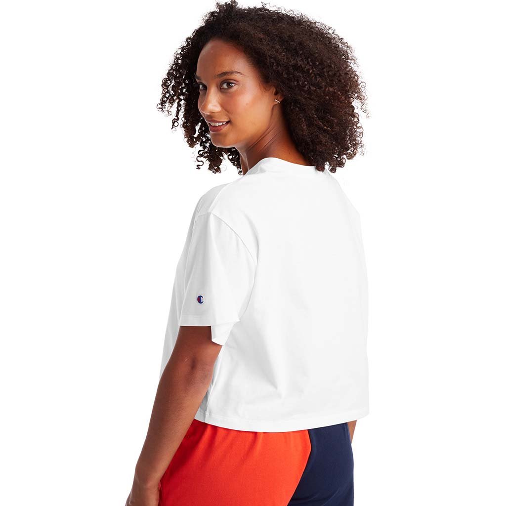 Champion Cropped Tee t-shirt blanc pour femme dos