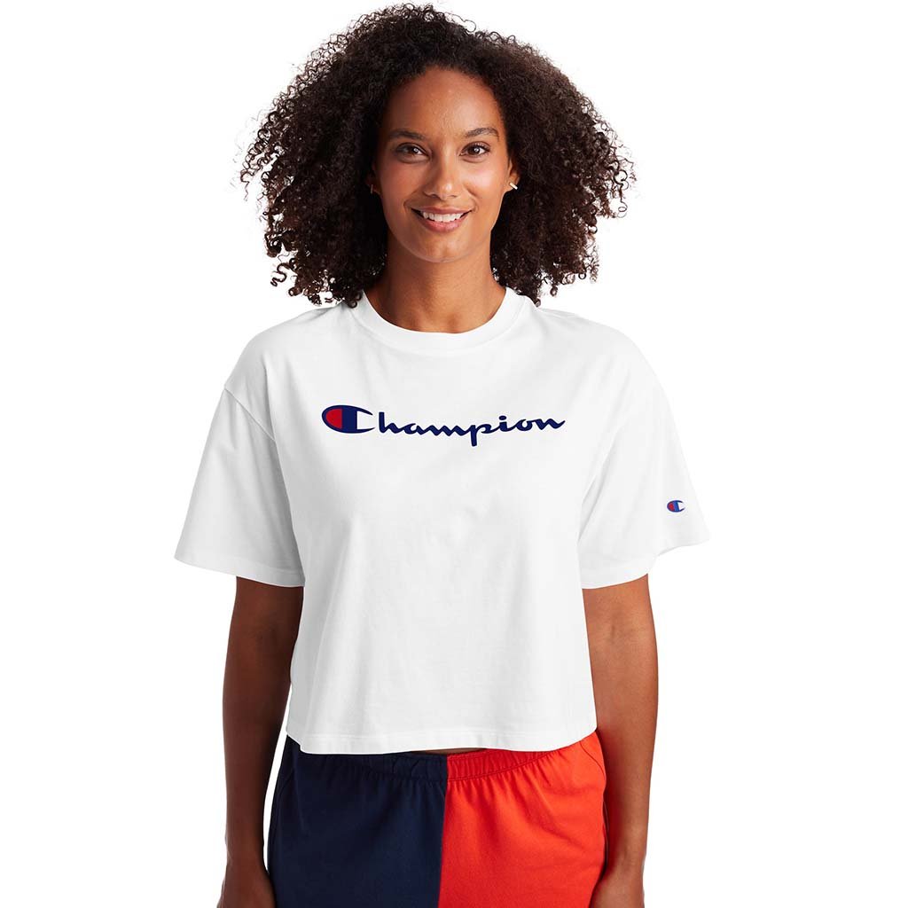 Champion Cropped Tee t-shirt blanc pour femme