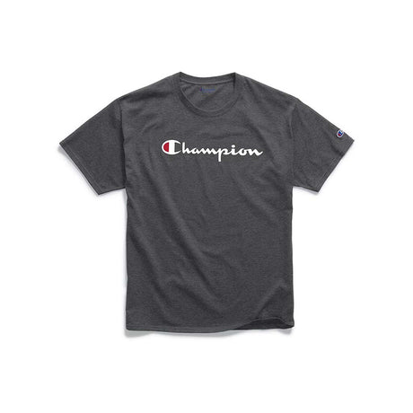 Champion Classic Jersey Script Logo t-shirt granite heather homme