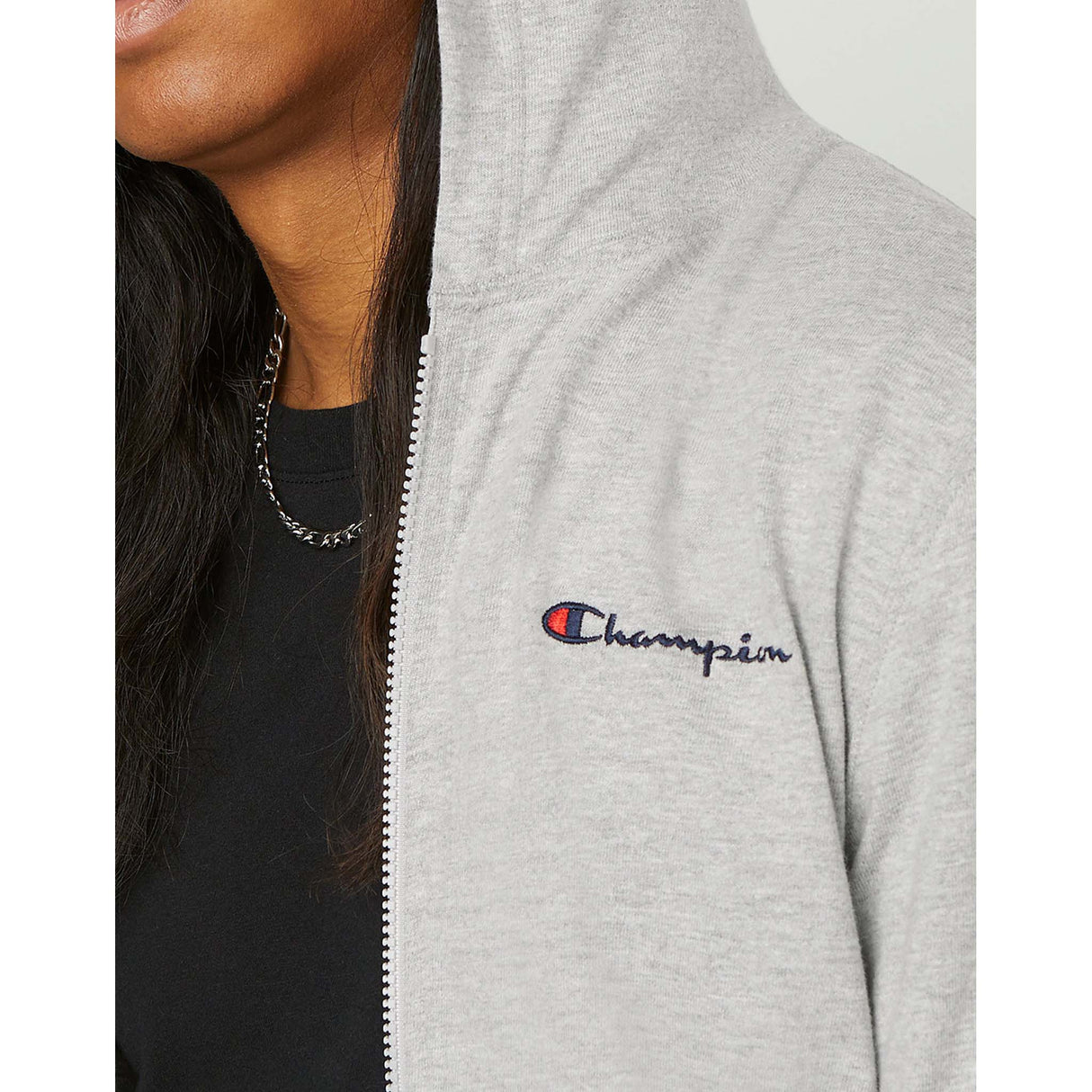 Champion Middleweight T-shirt Hoodie gris oxford homme details
