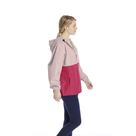 Champion Packable Colorblock Jacket manteau de pluie a enfiler pour femme rose rouge coté