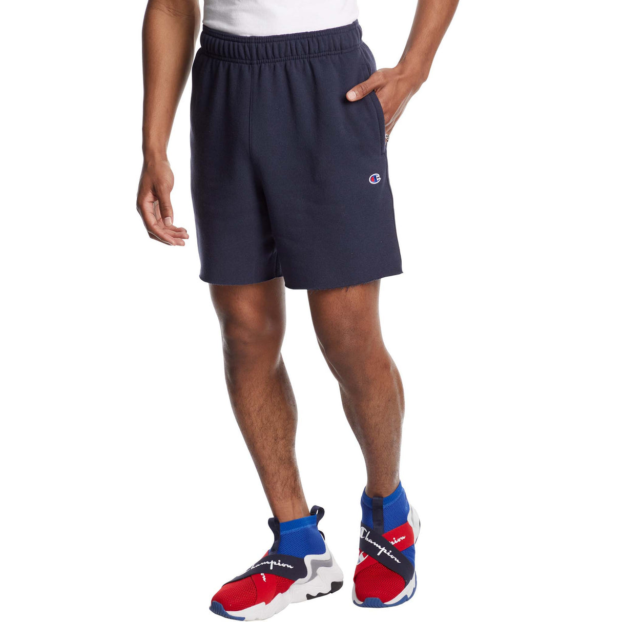 Champion 7-Inch Powerblend Fleece Short marine homme poche