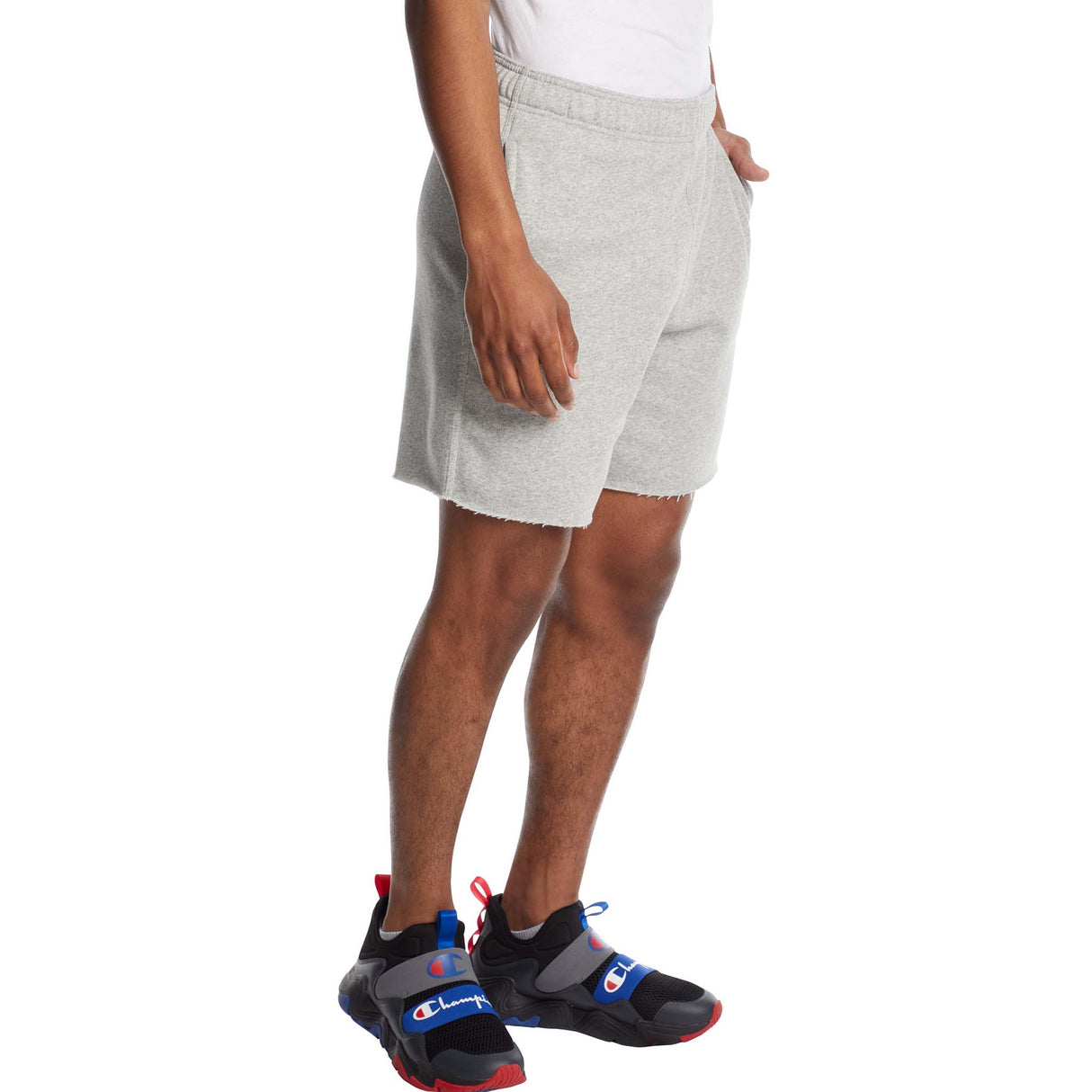 Champion 7-Inch Powerblend Fleece Short gris oxford homme lateral