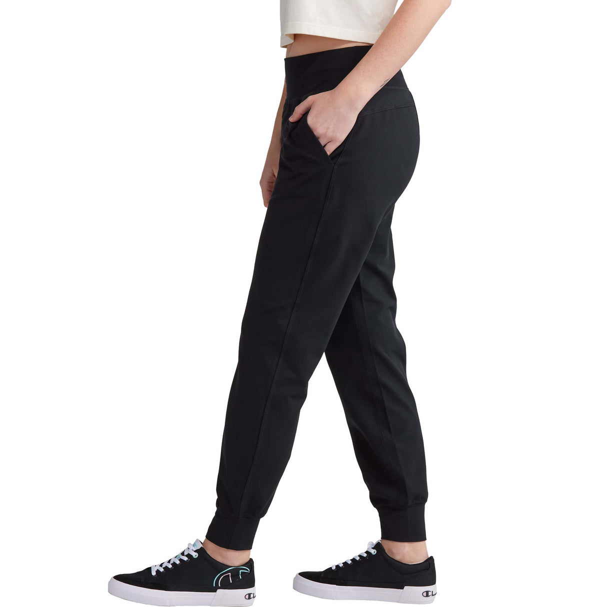 Champion Soft Touch Eco Jogger pant noir femme lateral