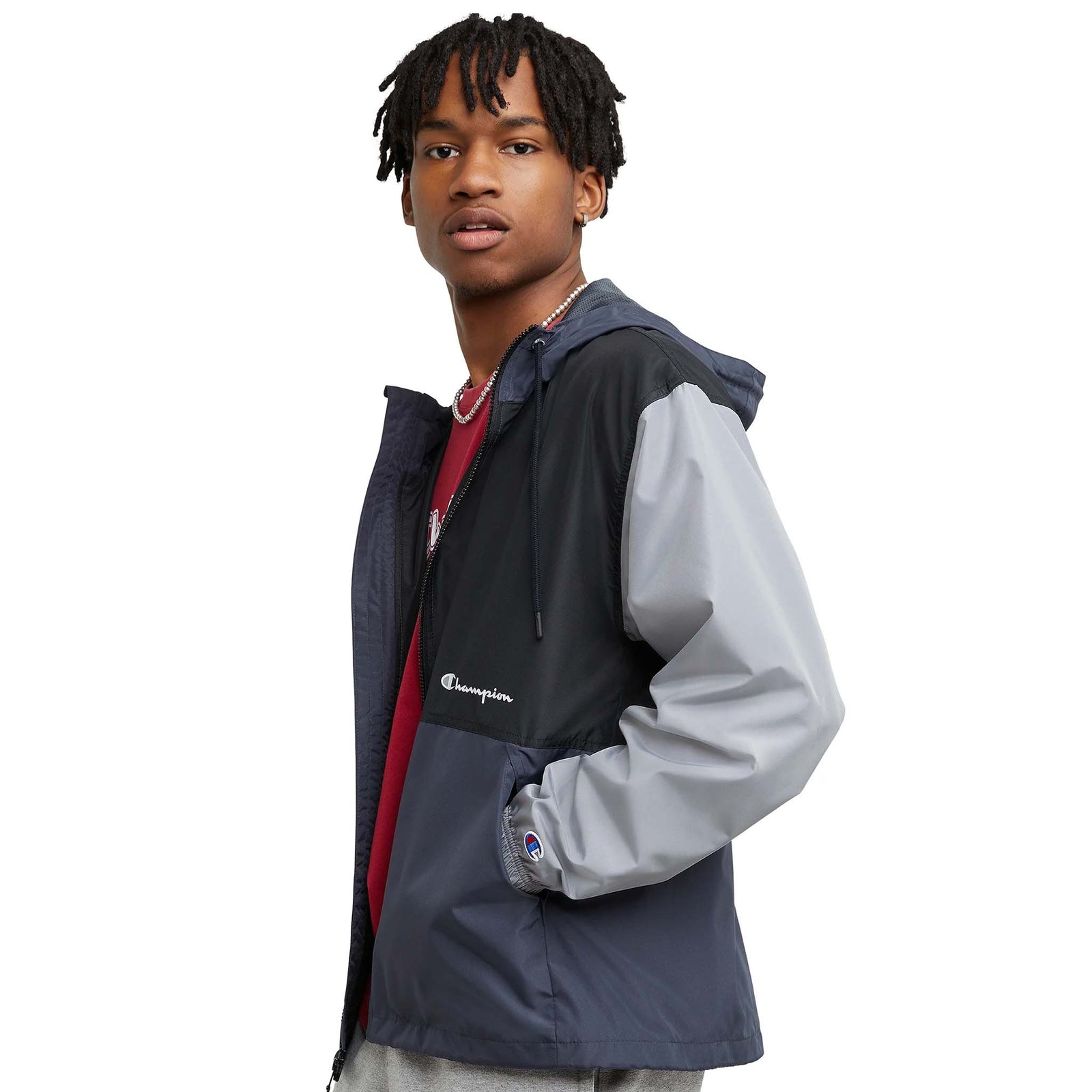 Champion Champion Lightweight Colorblock Jacket léger à capuche pour homme