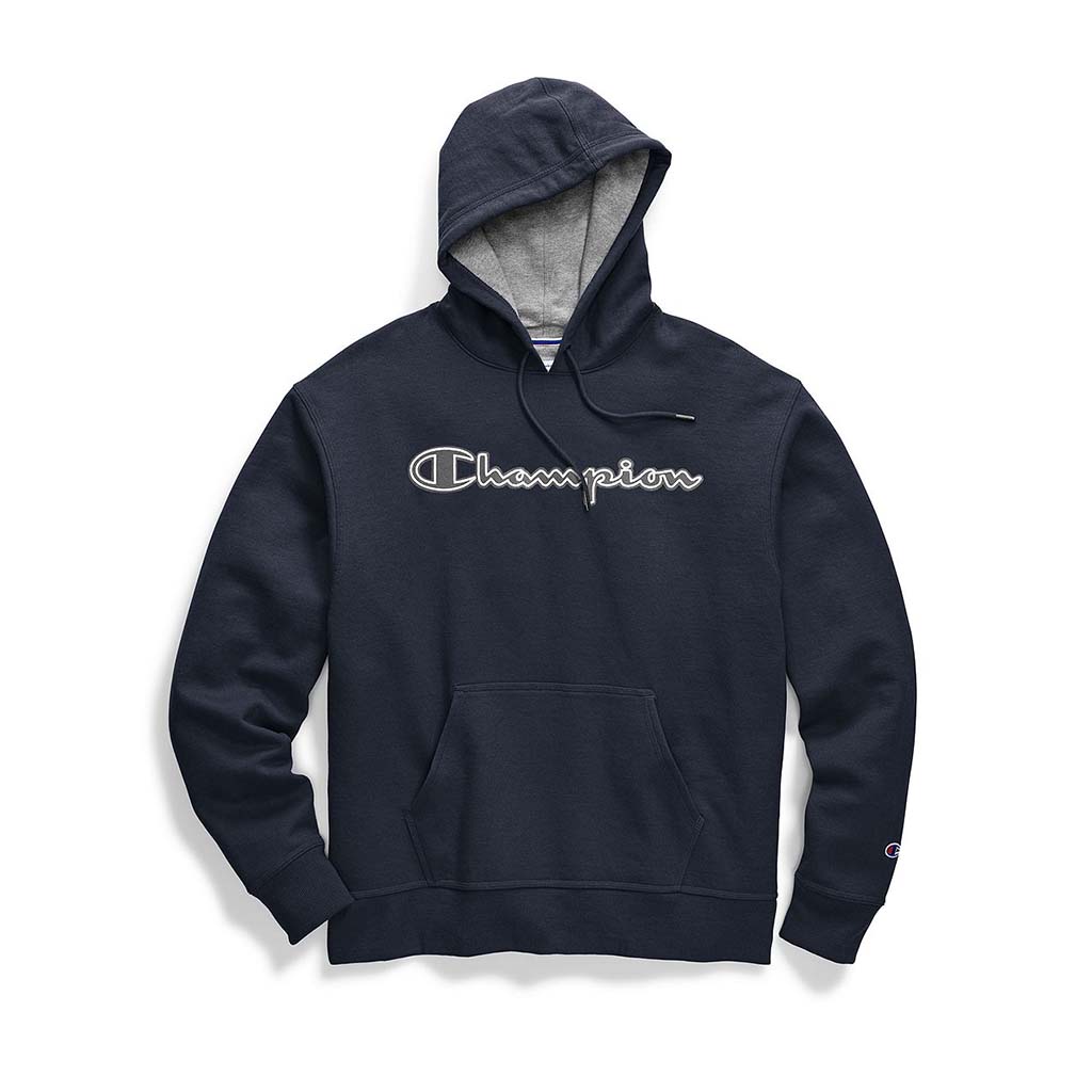 Champion Champion Powerblend Applique Hoodie sweatshirt à capuche avec logo pour homme