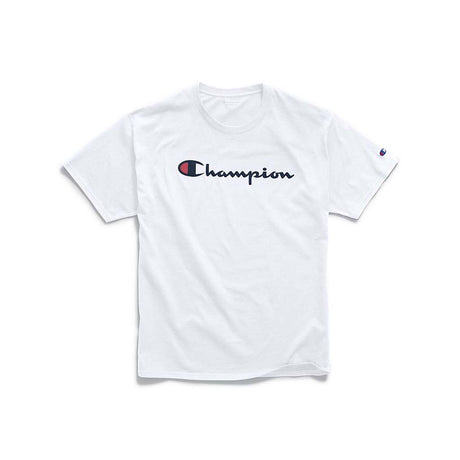 Champion Graphic Jersey Script Logo T-shirt manches courtes pour homme blanc