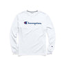 Champion Classic Jersey Script Logo t-shirt manches longues pour homme blanc