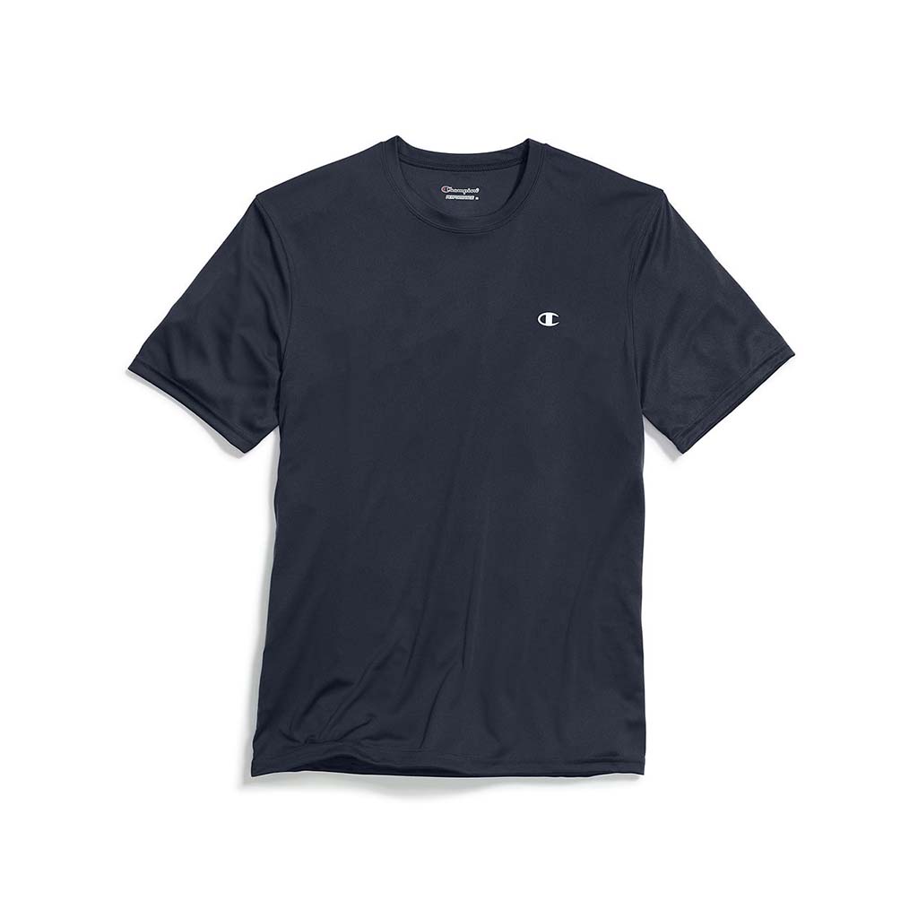 Champion Double-Dry t-shirt manches courtes marine avec logo brodé pour homme