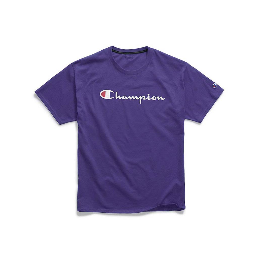 Champion Graphic Jersey Script Logo T-shirt manches courtes pour homme violet