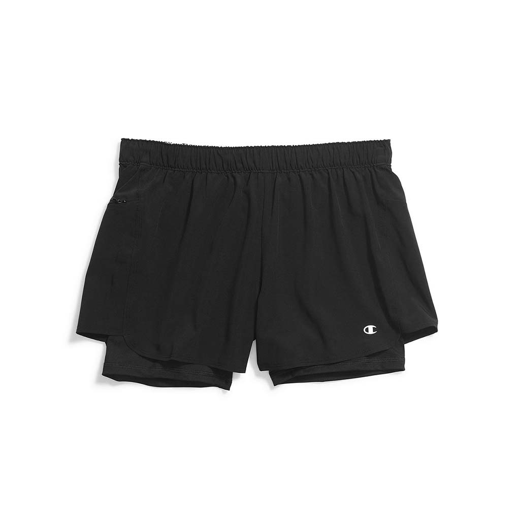 Champion short sport 2 en 1 tissu extensible pour femme