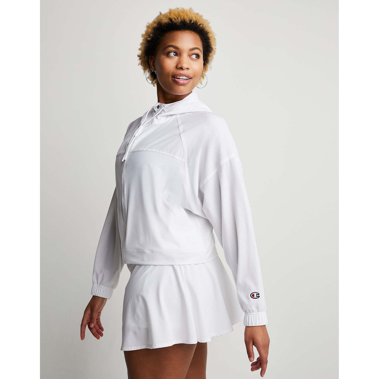 Champion City Sport Eco Full Zip Jacket veste légère blanc femme lateral 2