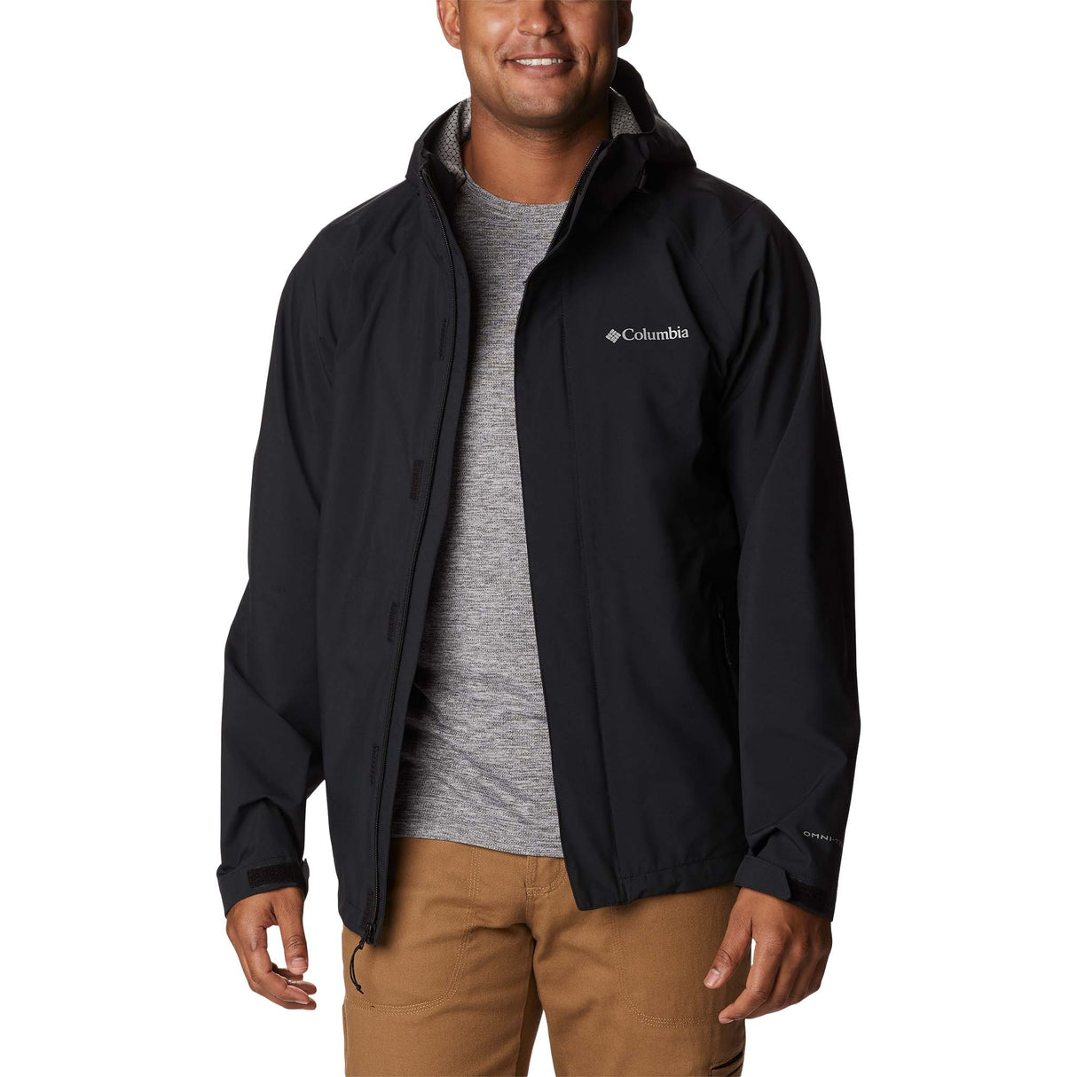 Columbia Earth Explorer manteau coquille noir homme ouvert