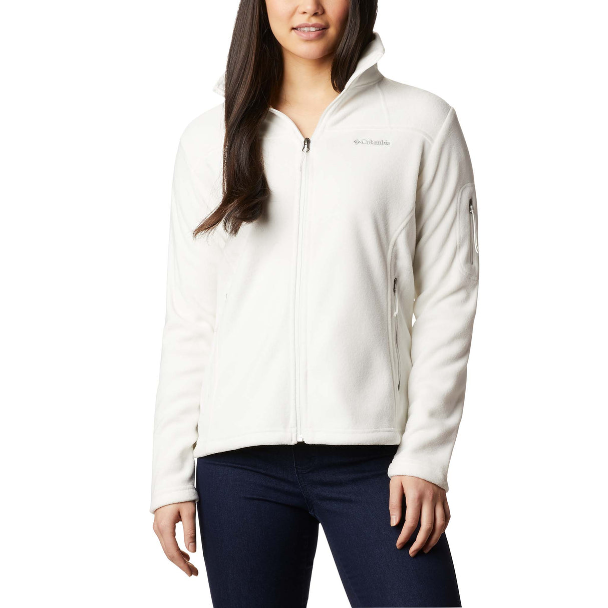 Veste polaire Columbia Fast Trek II Full Zip Sea Salt blanc pour femme