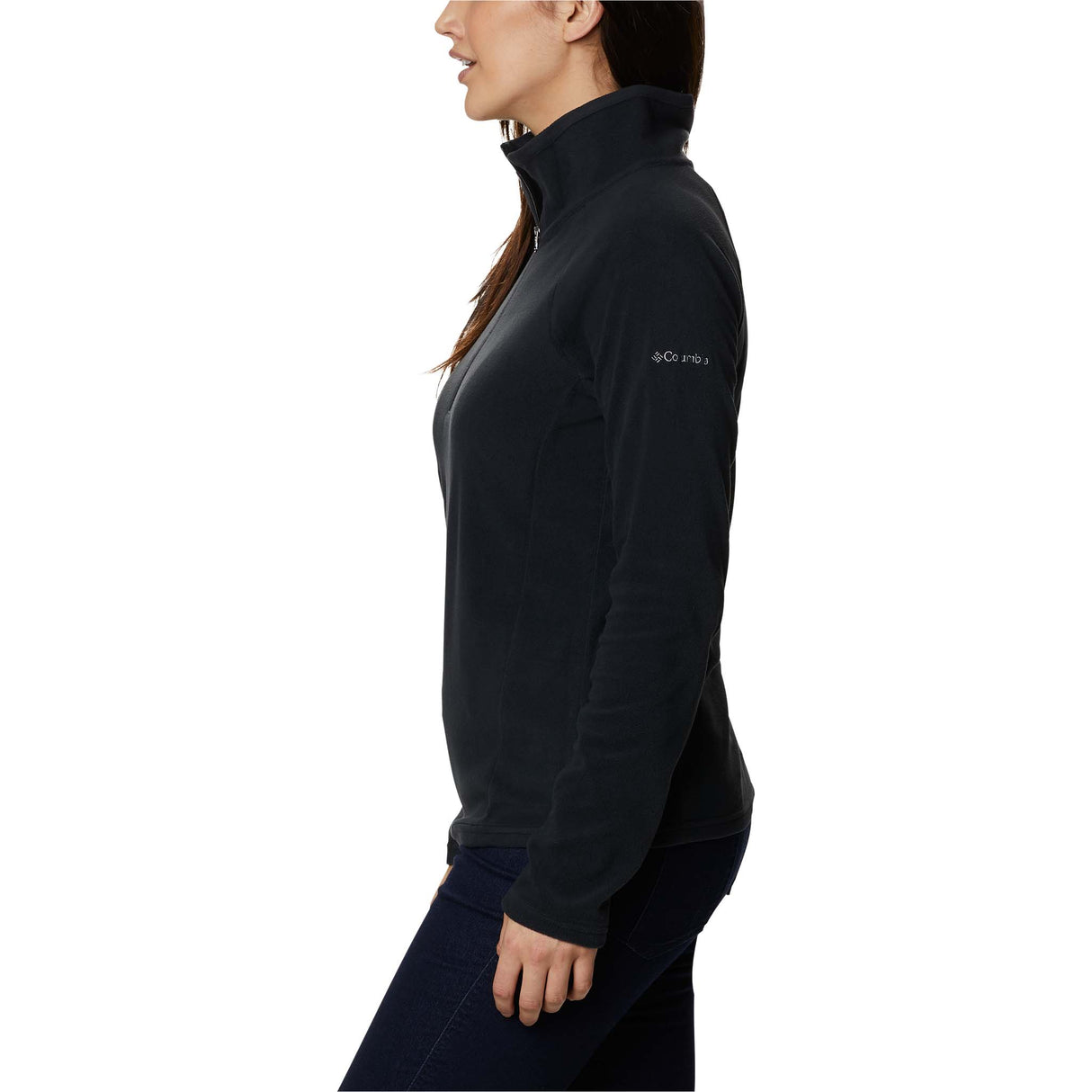 Columbia Glacial IV demi-zip chandail laine polaire noir pour femme lateral