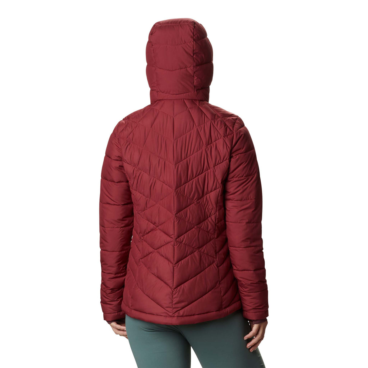 Columbia Heavenly Hooded Jacket manteau d'hiver avec capuchon pour femme rouge dos