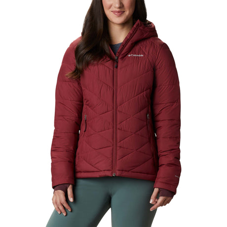 Columbia Heavenly Hooded Jacket manteau d'hiver avec capuchon pour femme rouge