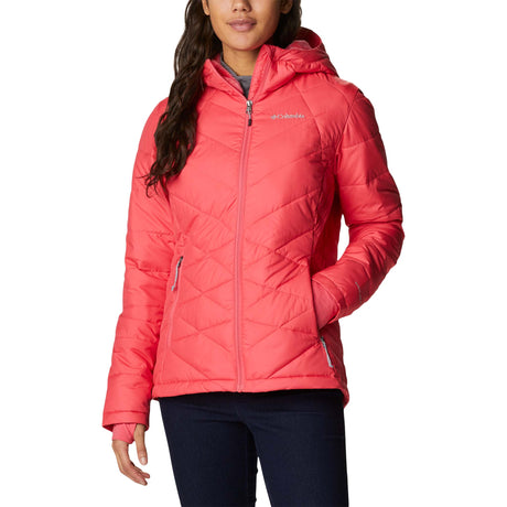 Columbia Heavenly Hooded Jacket manteau d'hiver avec capuchon bright geranium pour femme